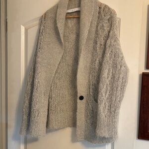 IRO Soft Gray Cable Knit Cardigan - XXS (Runs large)